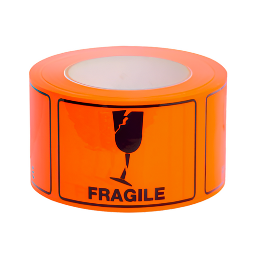 FRAGILE PERFORATED LABEL TAPE ROLLS 72MM × 100MM