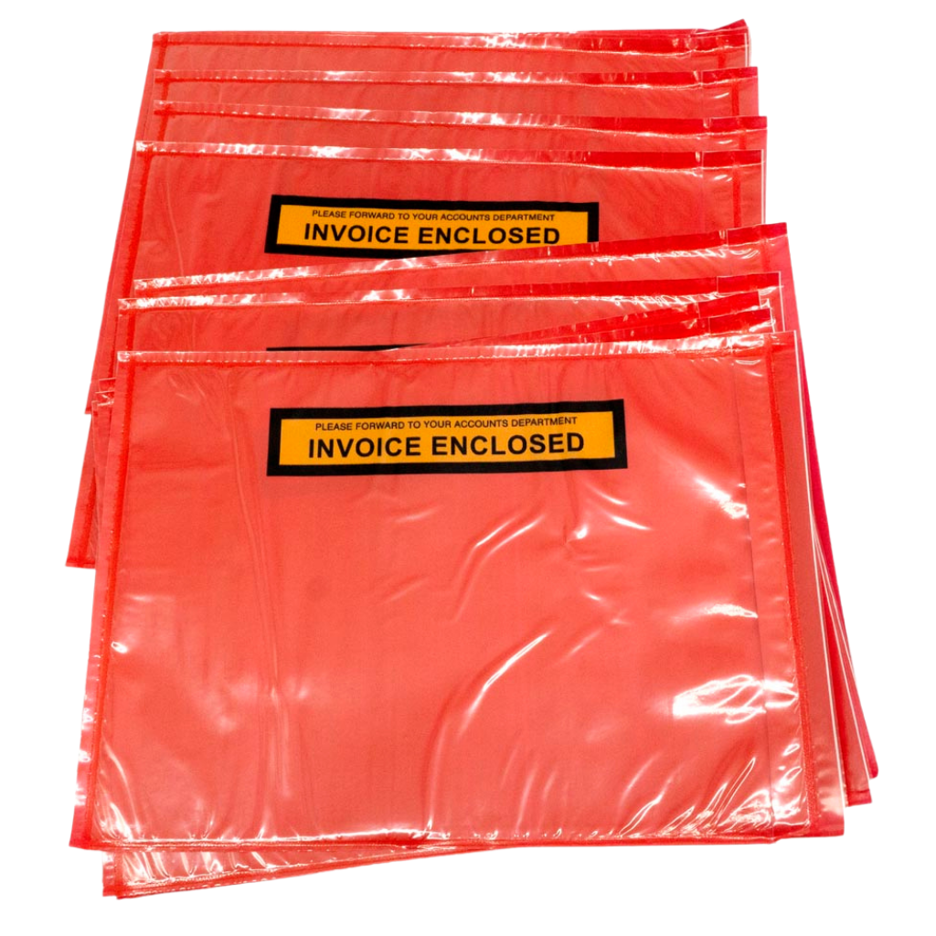 Red Invoice Enclosed Slip Doculopes 175mm x 125mm