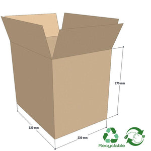 Plain RSC Box A4- 320mm x 230mm x 275mm (25 per bundle) - Cargo Packaging