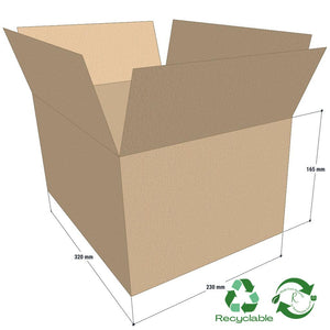 Plain RSC Box Half A4 - 320mm x 230mm x 275mm (25 per bundle) - Cargo Packaging