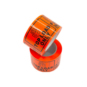 Top Load Only Perforated Label Tape Rolls - Black on Orange 72mm X 100mm x 500 per roll